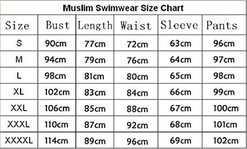 Ababalaya Muslimische Swimwear Beachwear Burkini Modest Badebekleidung, Blau, M - 