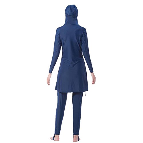 Zhuhaixmy Middle East Muslim Bescheiden Voller Deckel Sun Protection 2-Stück Badeanzug Bathing Suit islamisch Araber Malaysia Hijab Bademode Burkini Beachwear Für Frauen (Farbe:Blau,Größe:XXXXL) - 